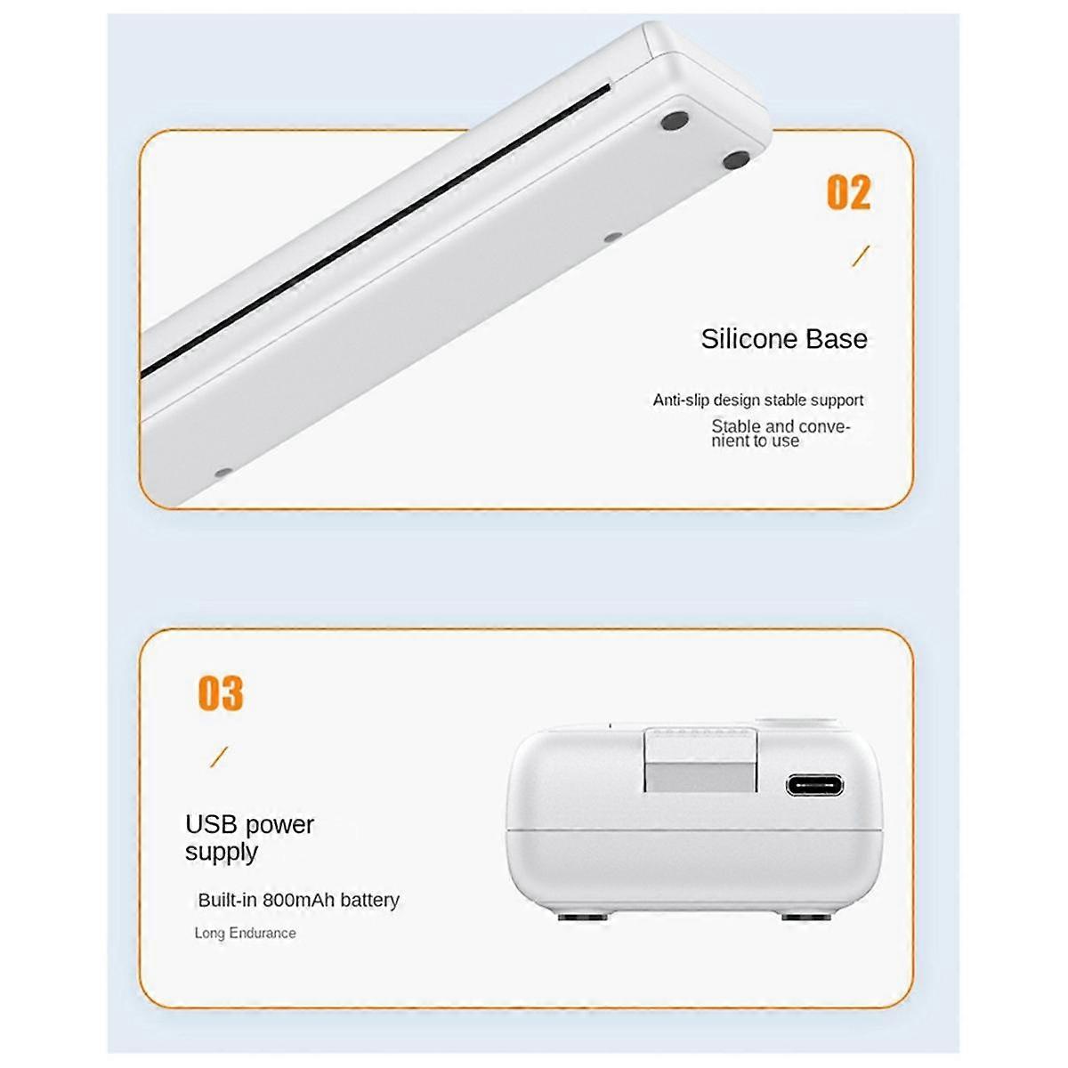 Printer Inkless Portable A4 Thermal Printer Portable Home Office Bluetooth Wireless Handheld Printer