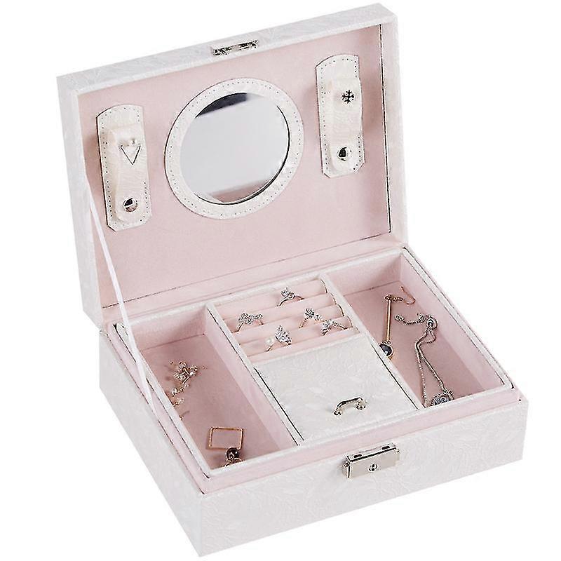 Double-layer Lar- Jewelry Stora Box With