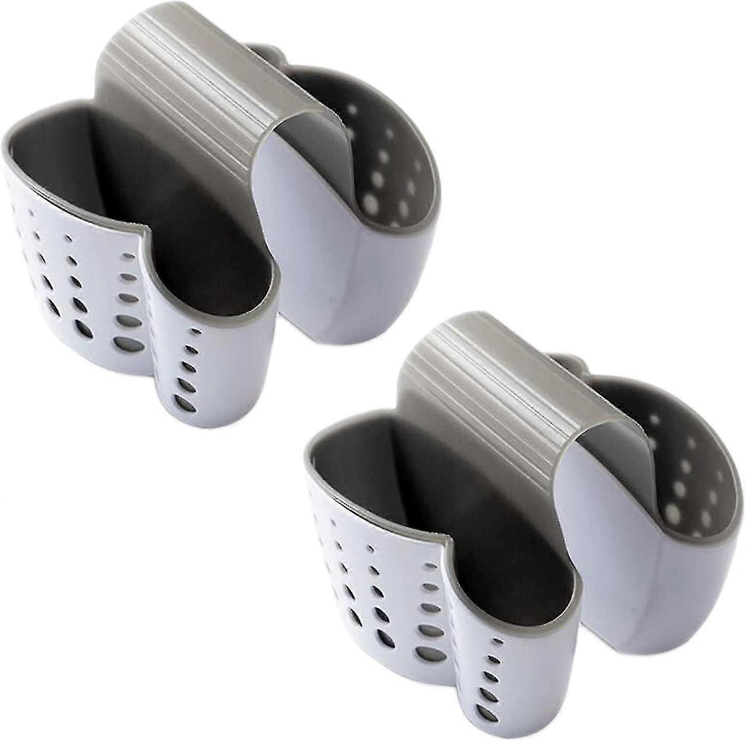 2 Pack Kitchen Saddle Sink Caddy Sponge Holder Thickened Double Layer Plastic Stor Holder