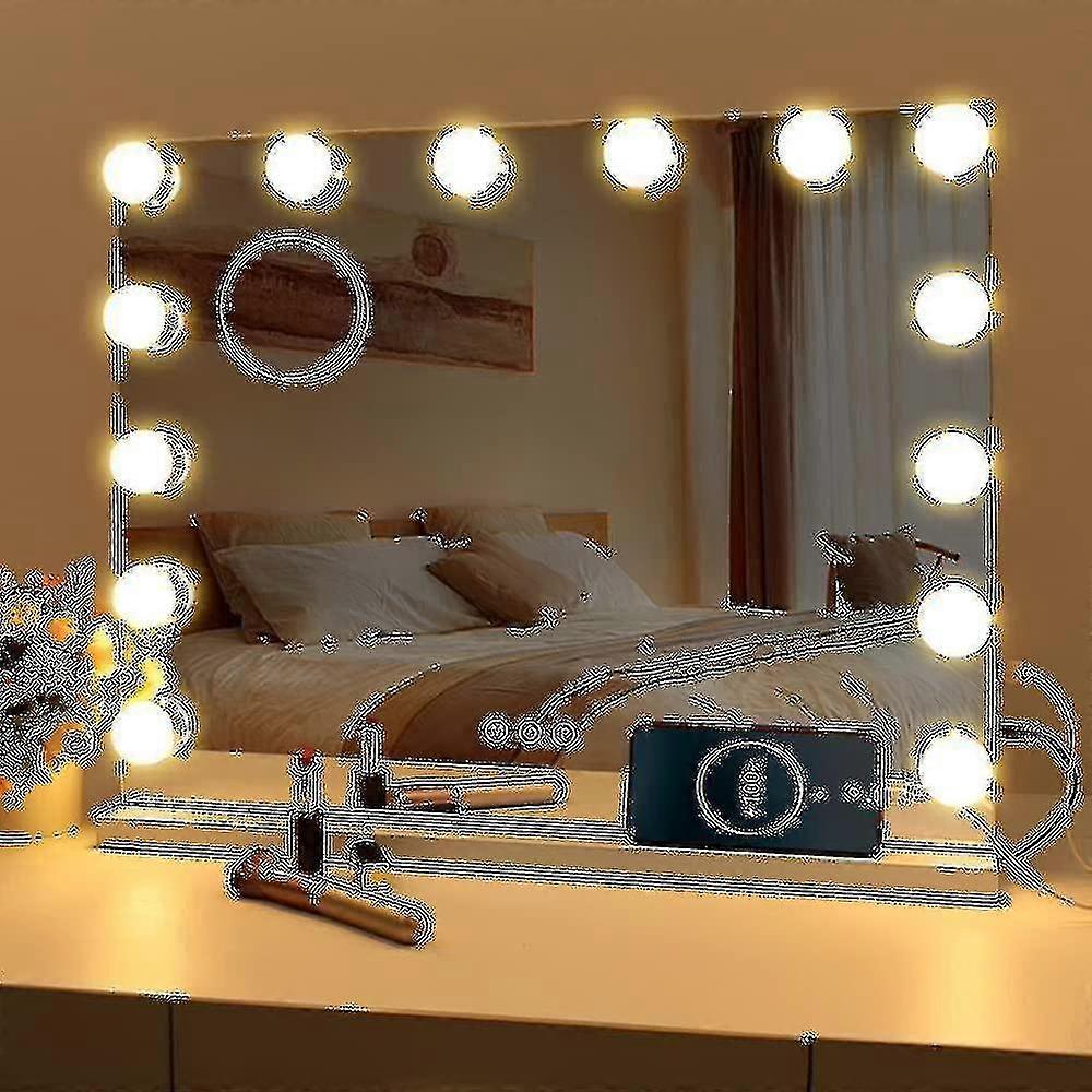 Hollywood Mirror Usb Makeup With Lights Lighted 10 Bulbs 3 Lighting Modes Tabletop Wall Mounted Cosm