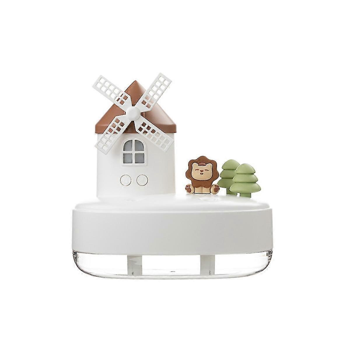 650ml Humidifier Diffuser Usb Double Spray Nozzle Wireless Diffuser Led Light Music Box White
