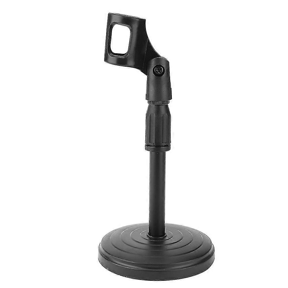 Detachable Adjustable Desktop Short Microphone Disc Stand with Non-Slip Clip