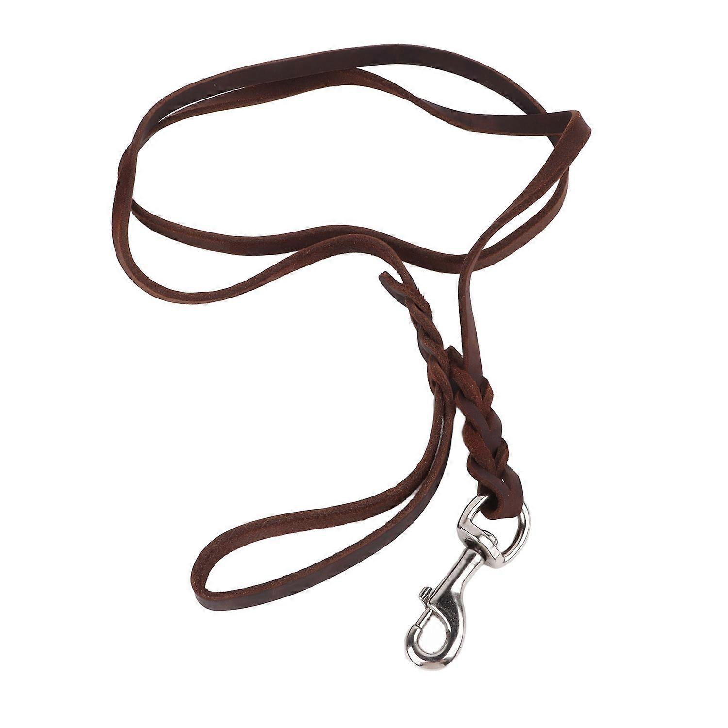 Pet Leash Wearable Safe Soft Faux Cowhide Dog Traction Rope for Walking Training 5.2ft