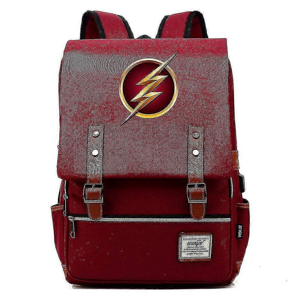 YYH-Superhero Flash Junior Student Schoolbag USB BackpackColor-1