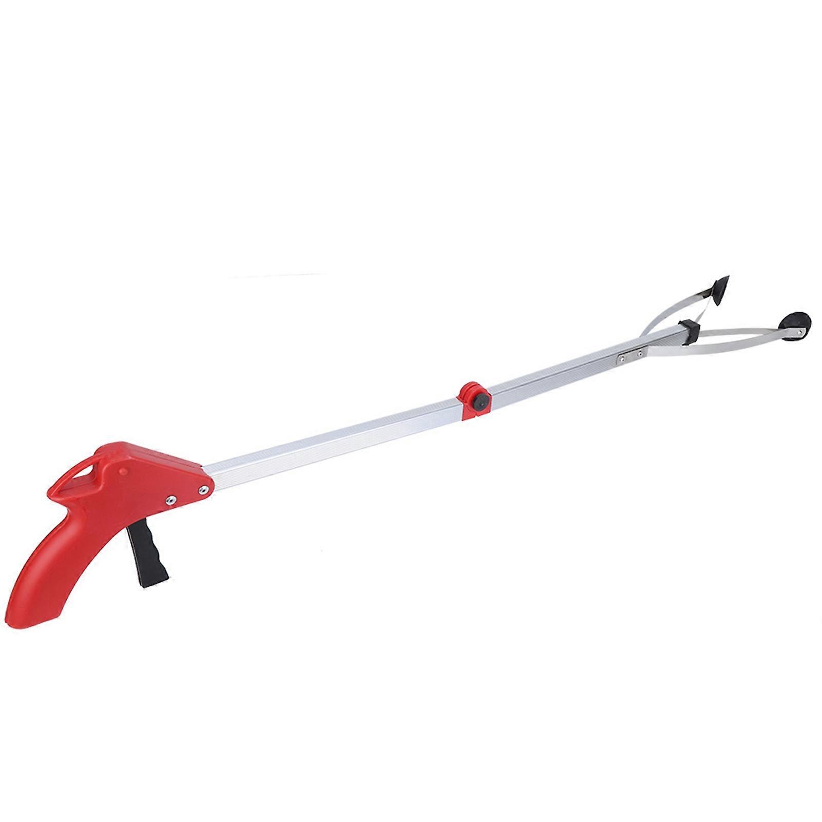 Foldable Aluminum Garbage Picker for Garden Waste Pick Up (Red or Blue Handle)