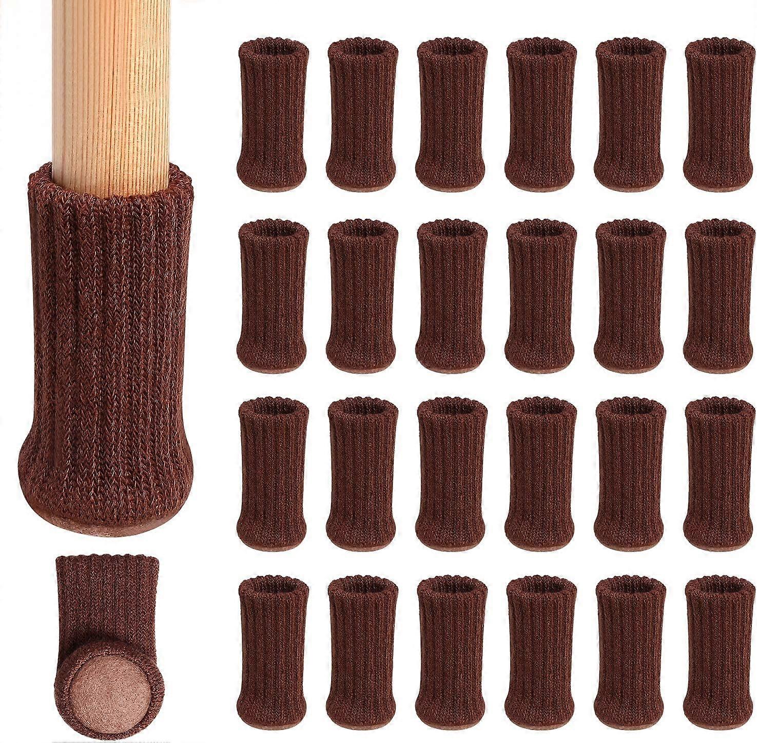 Set of 24 Furniture Leg Protectors (Dark Brown)
