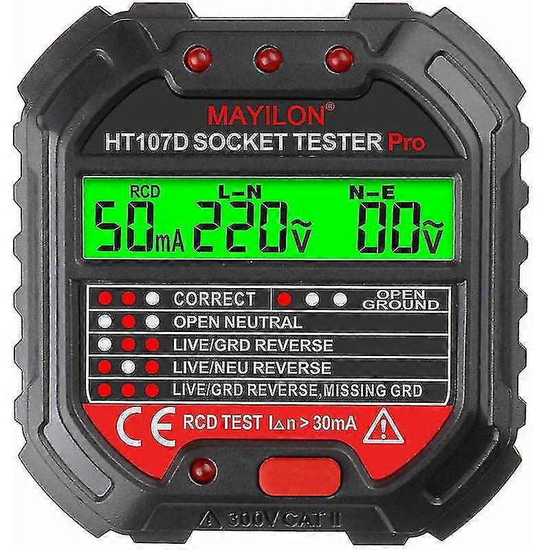 Socket Tester Electric Socket Tester Multifunctional Leak Detector With Wall Outlet Voltage Display