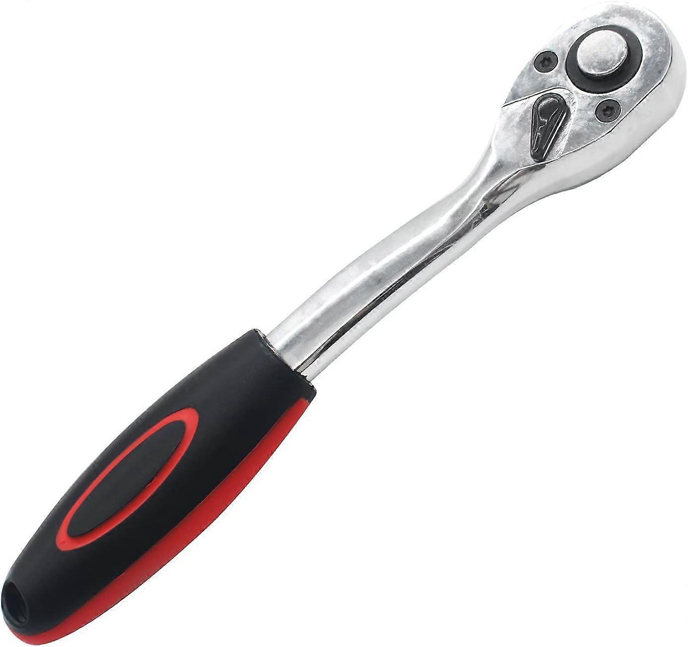 1/2" Reversible Ratchet Rotary Ratchet with 72 CV Steel Teeth Non-Slip Push Button Trigger