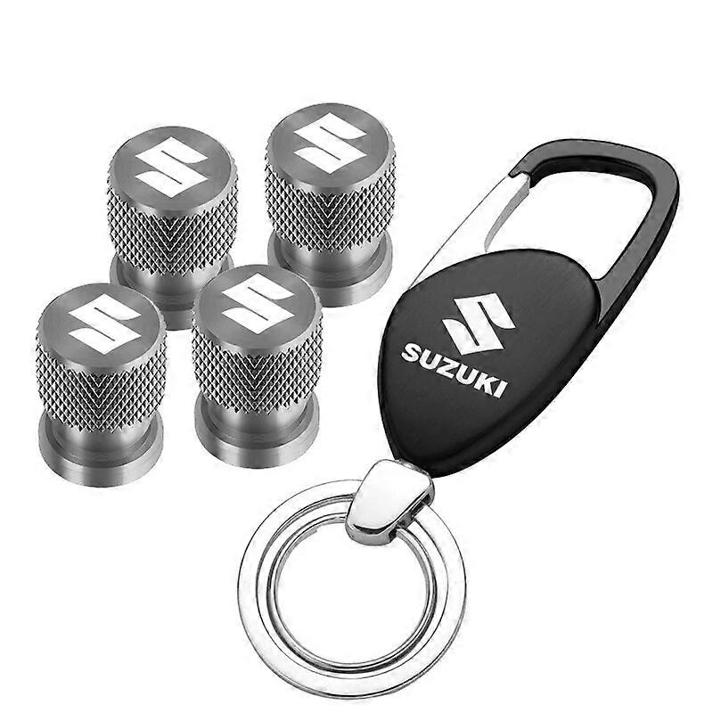 Yüksek kaliteli Alüminyum Alaşımlı Araba Tekerlek Lastik Vana Kapakları Araba Metal Anahtarlık Suzuki Jimny Grand Vitara Sx4 Swift Alto-Motorlu Araç Tekerlek Parçaları