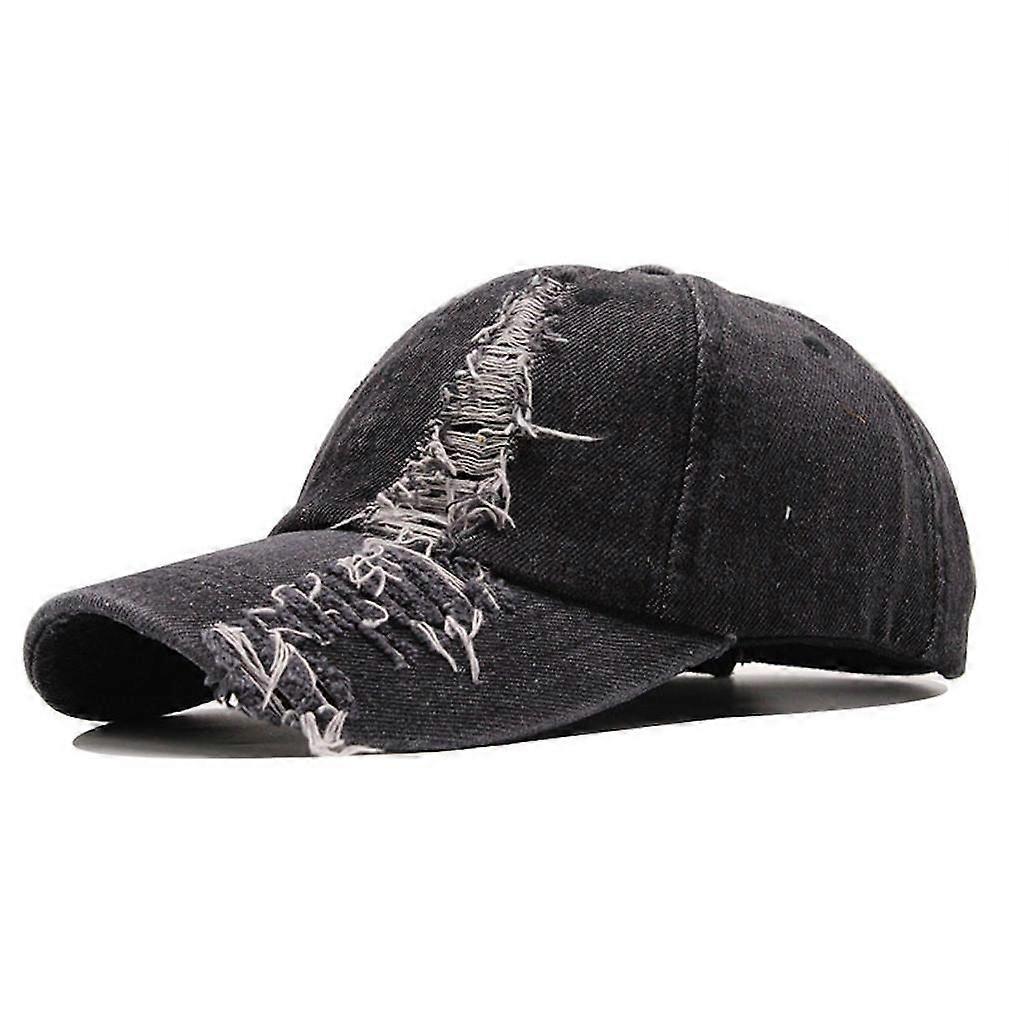 Ripped Denim Baseball Cap Retro  Snapback Hat Gorra