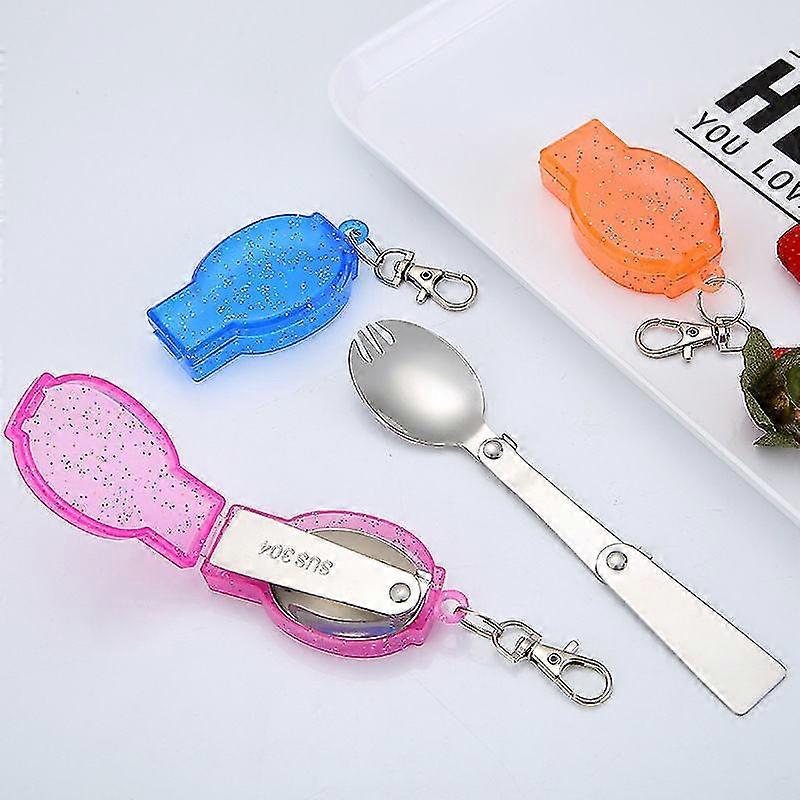304 Stainless Steel Spoon Fork Folding Set Portable Tableware