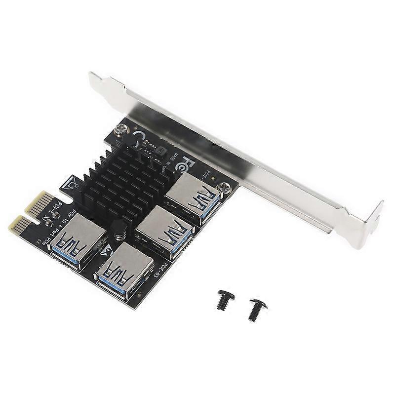 PCIe Adapter 1x to 16x Mining Riser Card 1 to 4 USB 3.0 Multiplier for BTC Miner