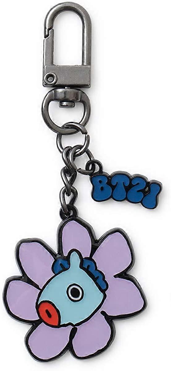 Flower Collection Character Metal Snap Keychain Key Ring Bag Charm with Clip