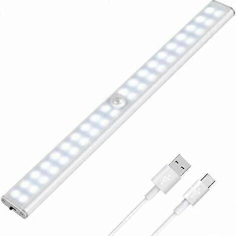 Rechargeable 40LED Intelligent Auto Light Sensor (4 Speed Full Screen White Light)