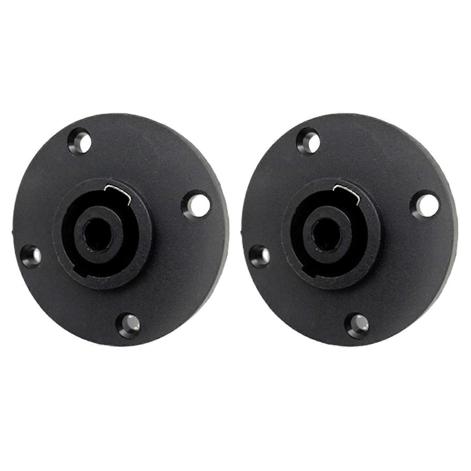 Round Speaker Jack Plate with Metal Insert SpeakOn Panel Mount Socket Kits