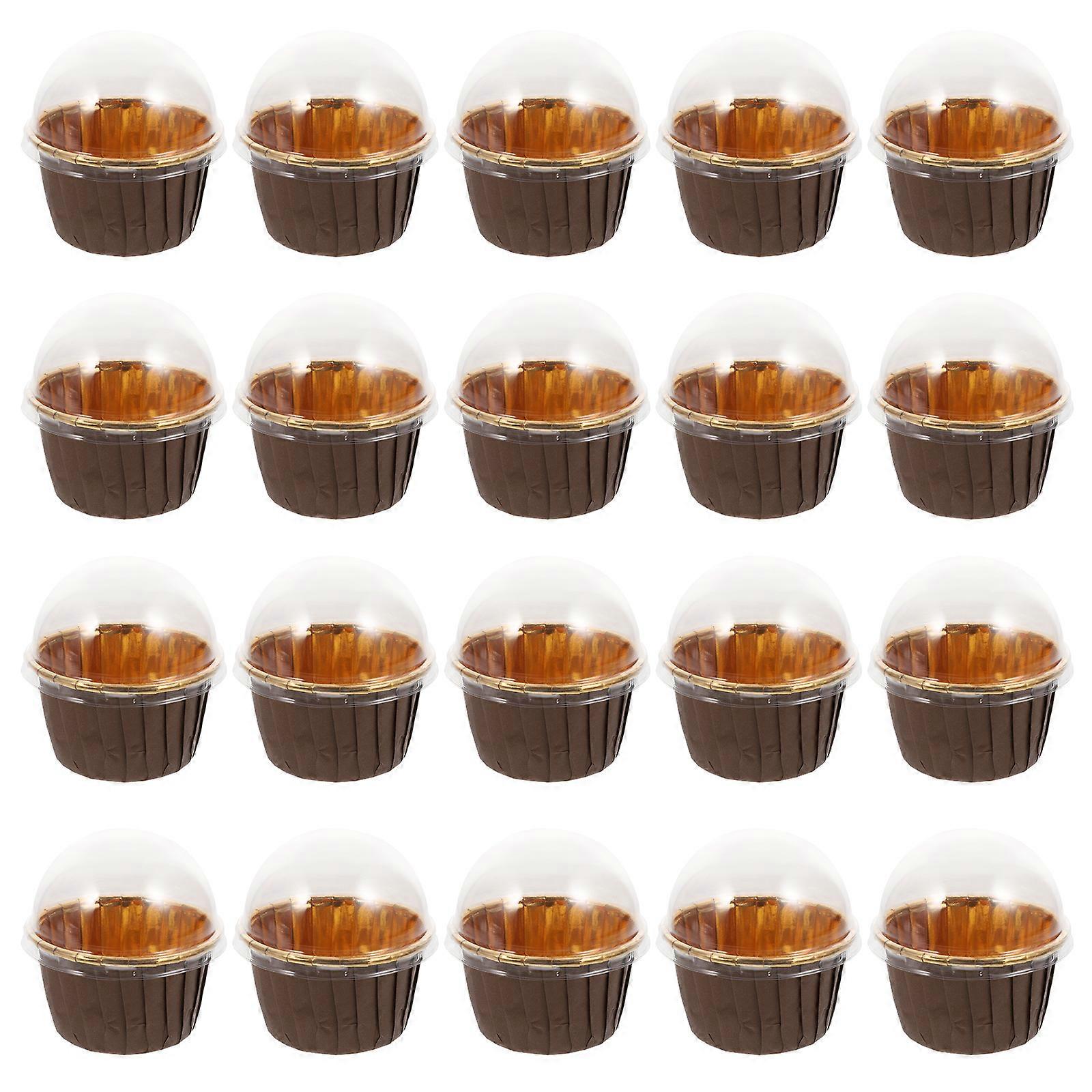 100 Pcs Cake Containers Lids Mini Cupcake Liners Muffin Cake Cups Cake Paper Liners Muffin Liners Muffin Paper Cups
