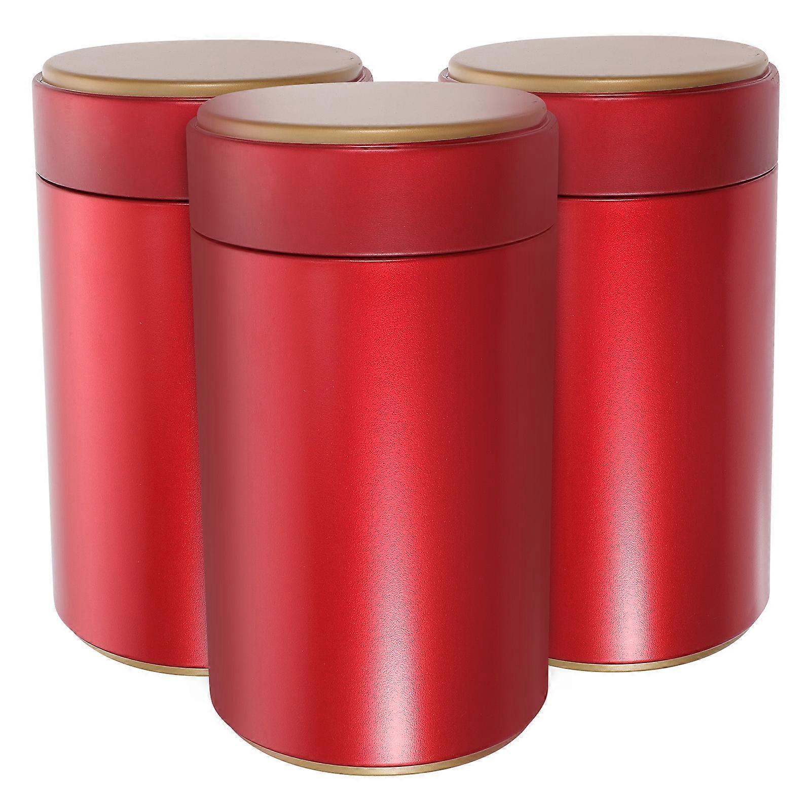 3PCS Round Shape Metal Can Universal Sealed Storage Jar Delicate Tinplate Empty Iron Can Portable Tea Packaging Container Tinplate Metal Sealing Box f