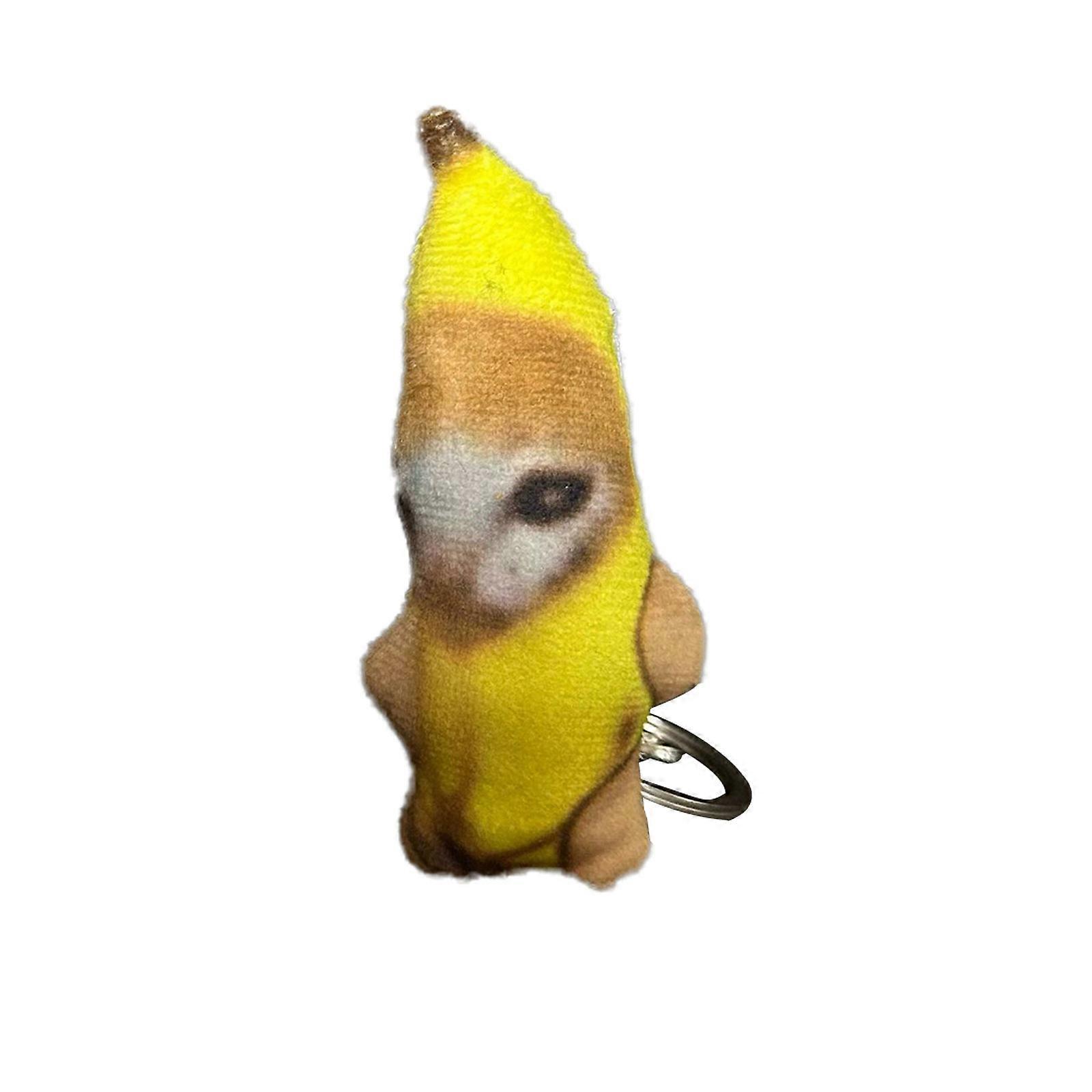 Sound Making Banana Cat Crying Cat Keychain Banana Meow Doll Cute Keychain Charm