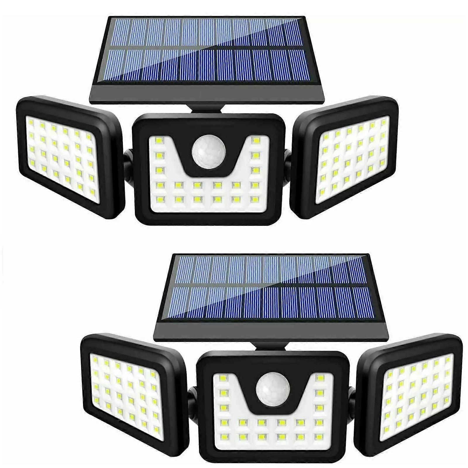 Solar Security Lights 3 Head 6000LM Motion Sensor Lights Adjustable Flood Light