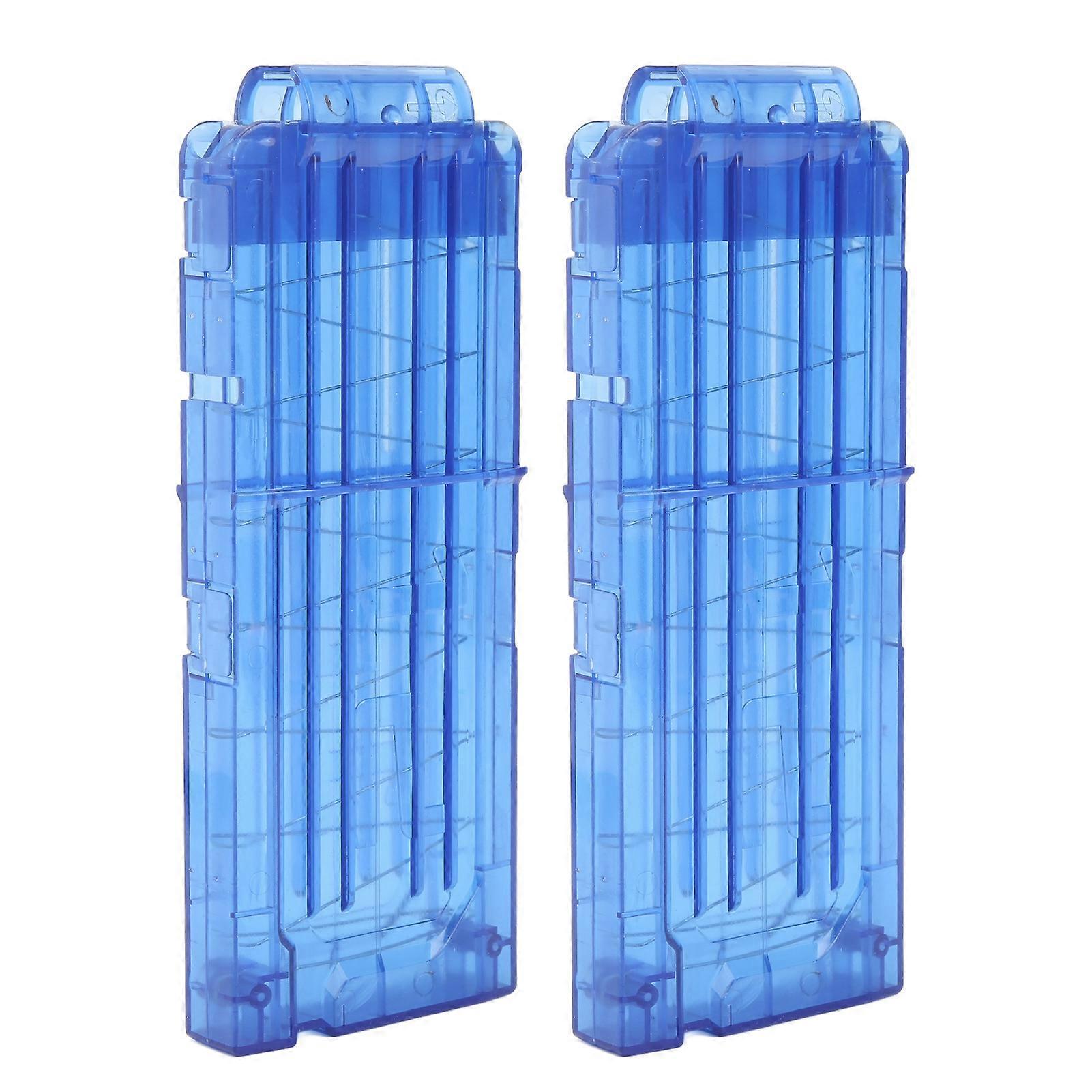 2pcs Plastic Magazine Clip 12 Dart Quick Reload Clip for Soft Shot Shooting Toys Shock Proof Soft Shot Darts Clips Transparent Blue