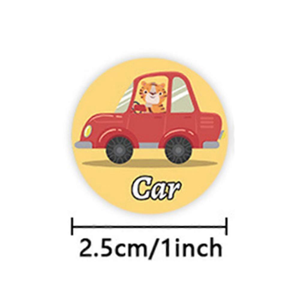 50-500pcs Cars Pattern Reward Sticker for Kids Cute Cartoon Bus Tank ...