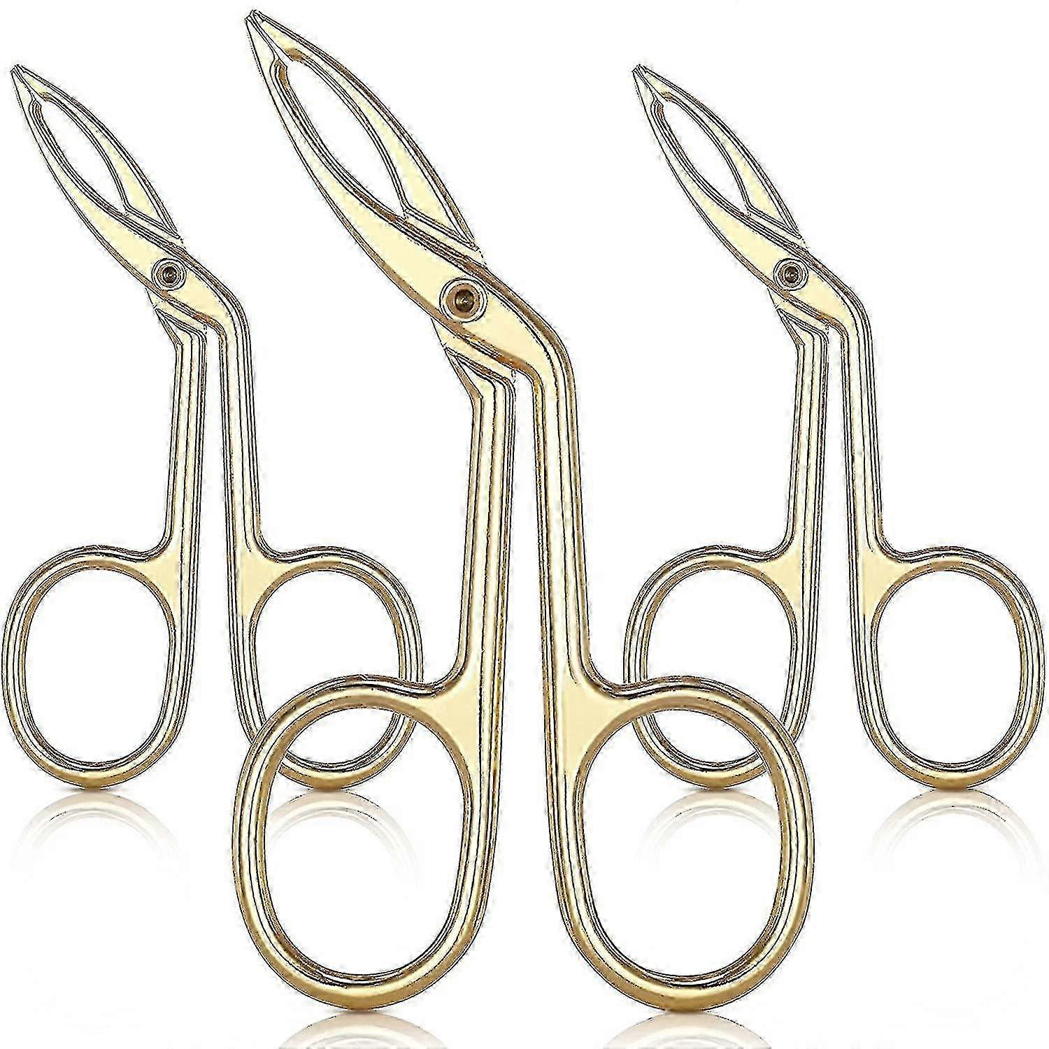 3 Packs Eyebrow Scissors Tweezers, Scissors Handle Shaped Eyebrow Straight Tip Tweezers Clip, Flat Tip Tweezers s202412121271