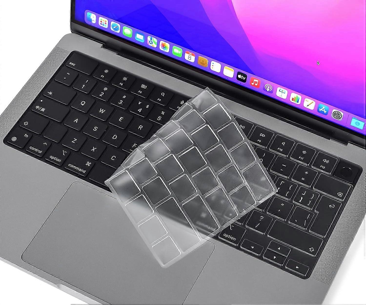 Premium Ultra Thin Keyboard ,Cover for 2023 2022 2021Apple MacBook Pro 14" Model Keyboard Layout Protector Skin -Clear