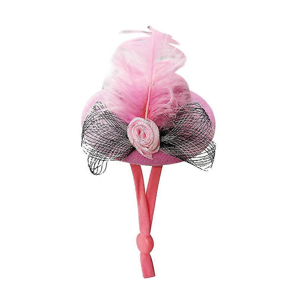 Pet Hat Feather Decor Hat With Adjustable Rope For Chicken