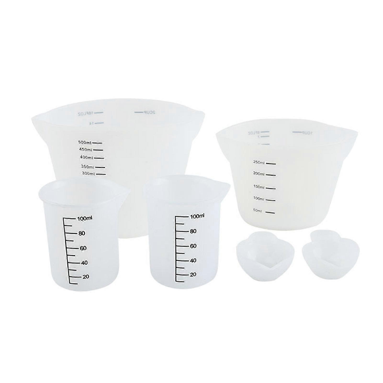Multi-specification Diy Production Tool Silicone Measuring Cup 6-piece Set