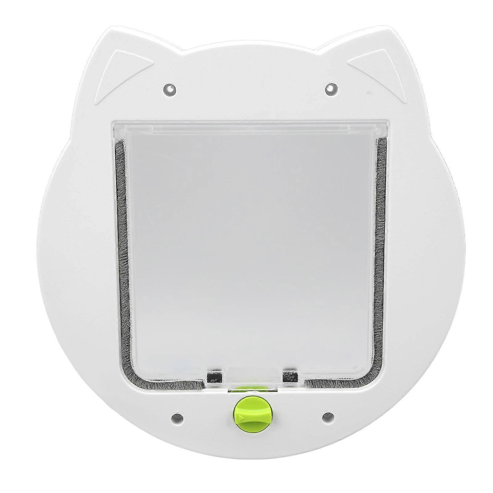 2 Way Lockable Cat Door for Window Wall Weather Resistant Noiseless White Type 1