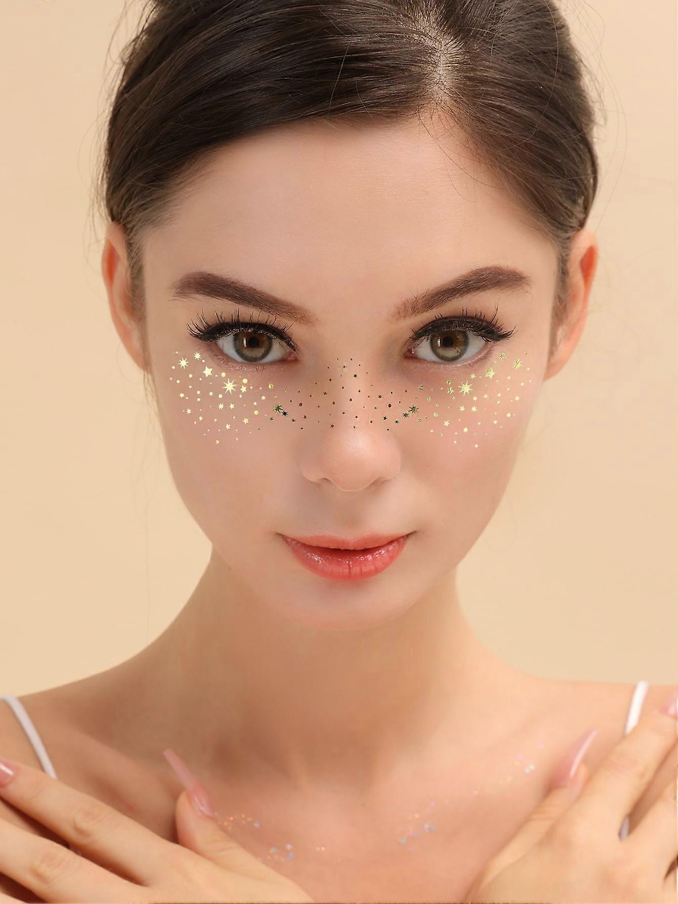 2sheets تصميم النمش الوجه الوشم ملصق