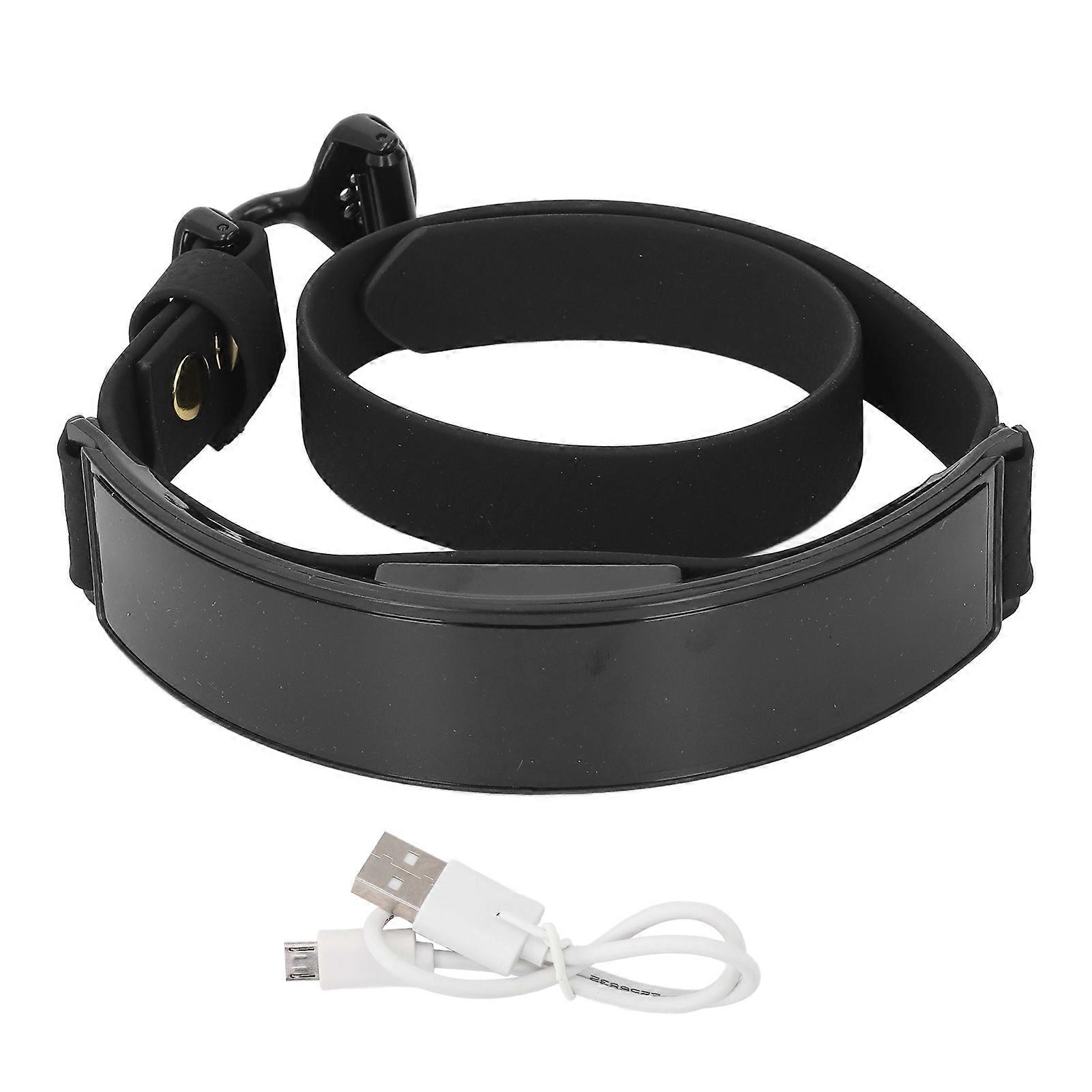 LED Dog Collar Smart DIY Screen Fashionable Rechargeable Light Up Dog Collar Glow in The Dark Pet Necklace for Night Walking Red Light