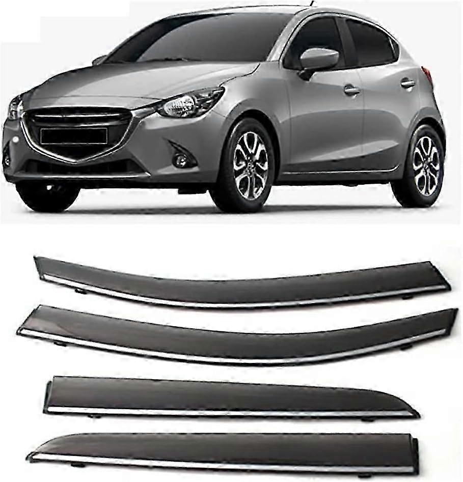 4pcs Car Wind Deflectors for Mazda 2 Hatchback 2010-2018, Side Window Visor Sun Rain Guard Windproof Set Protector
