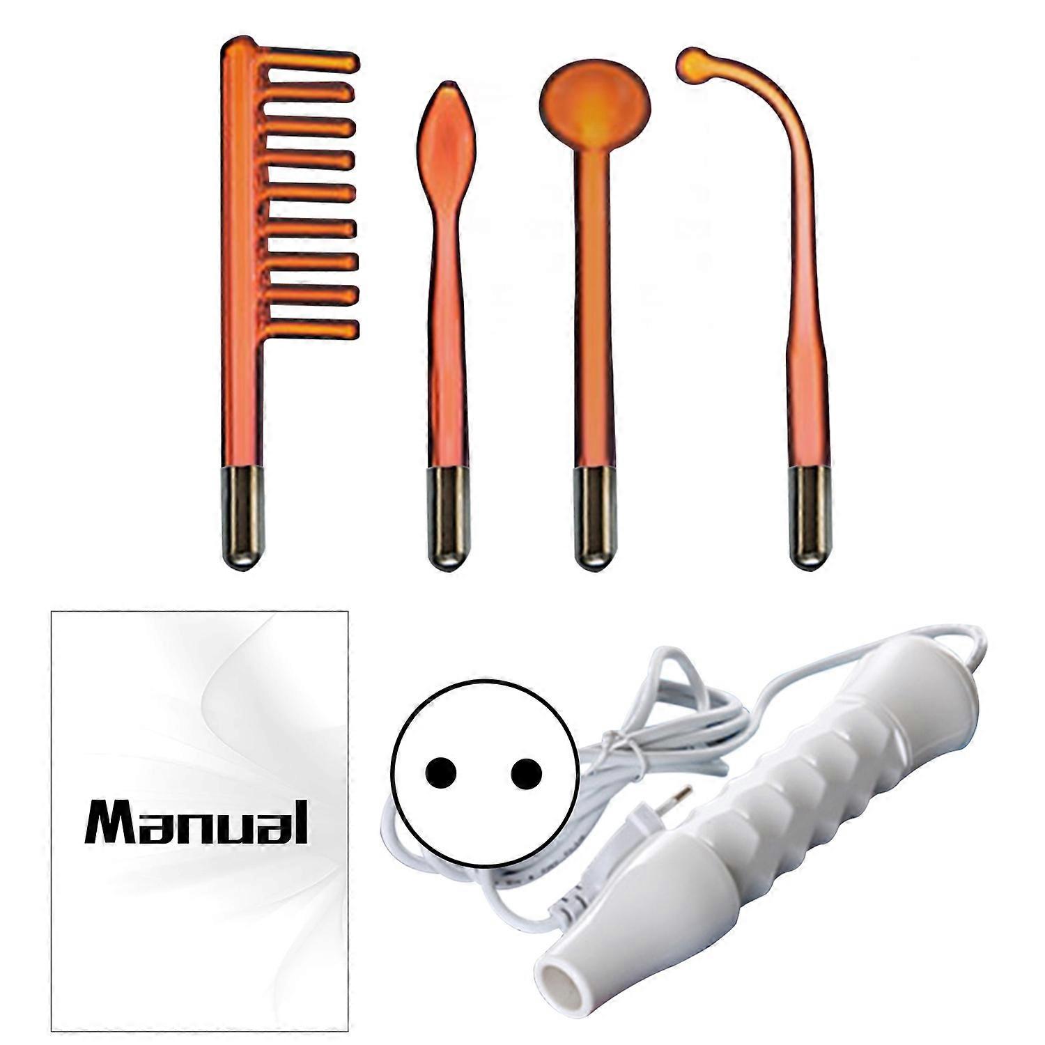 1 Set High Frequency Electrotherapy Wand 4 Different Tubes Safe Portable Handheld EU Plug Painless