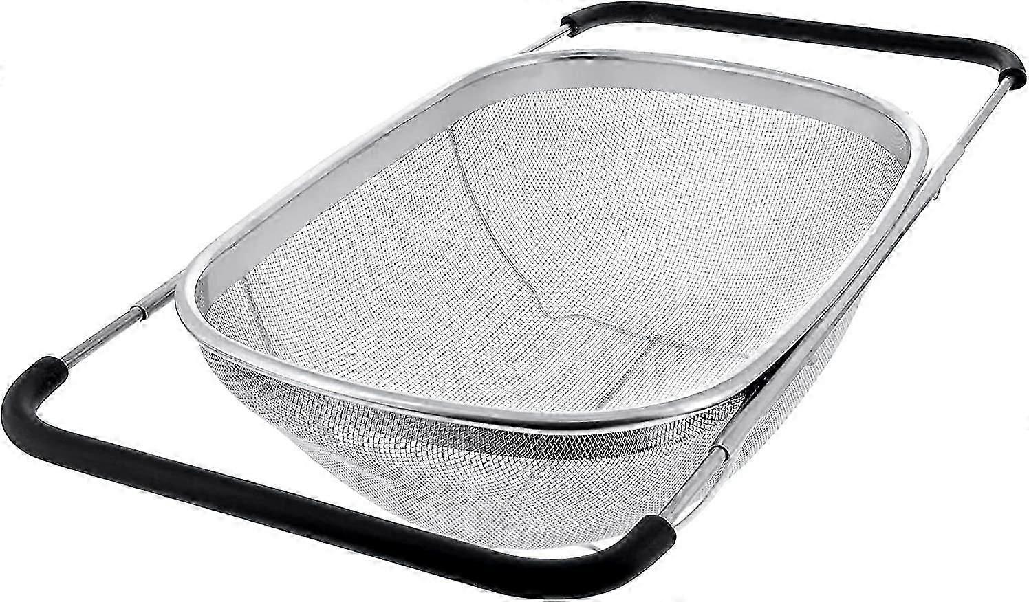 Rectangular Colander for Stainless Sink, Rubber Handle Kitchen Tool