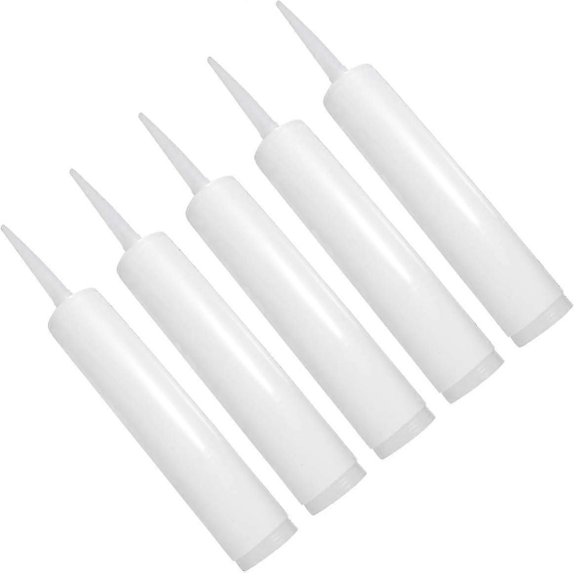 Påfyllbart tetningsrør 5 stk tomme tetningsrør Påfyllbar fugemasse, hvite fyllbare tetningsrør