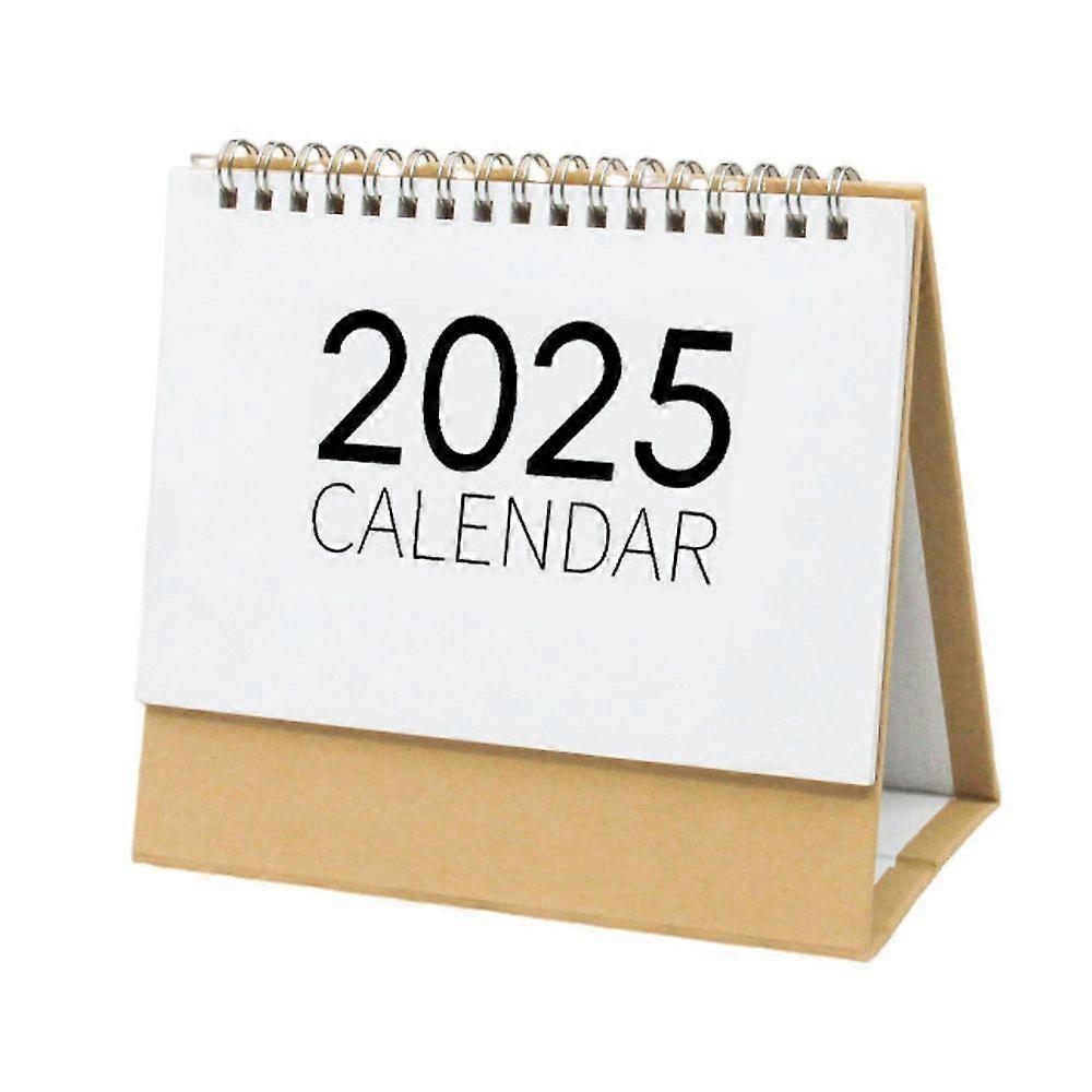2025 Desk Calendar Small Stand Up Double-Coil Binding Monthly Calendar Daily Planner Event Marking Table Calendar for Home Office School