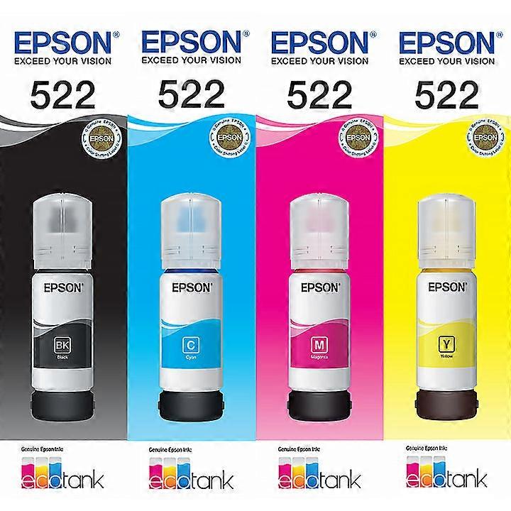 Epson T522 Ecotank 522 Ink Toner Bottle Value Pack Genuine Original