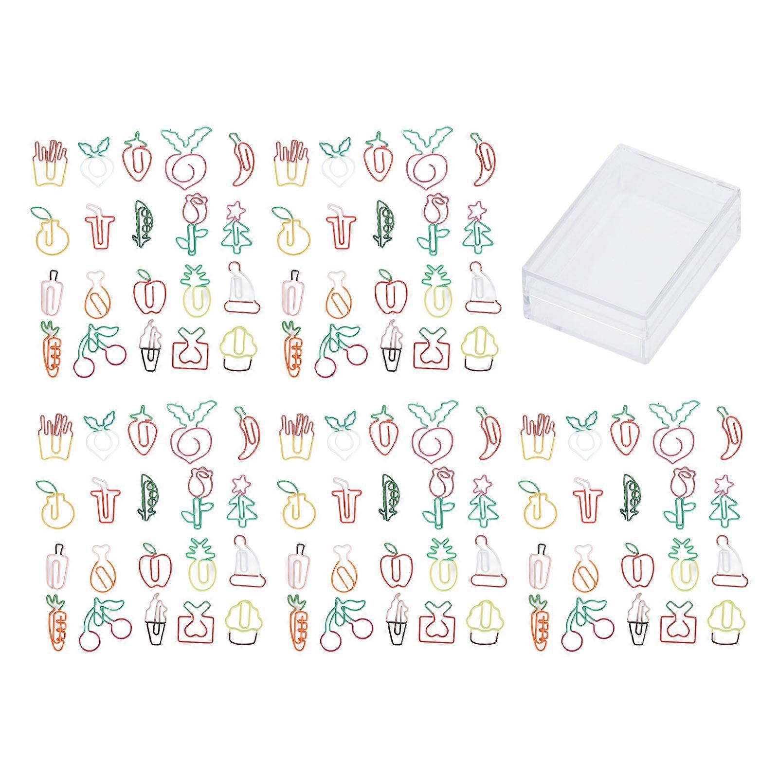 100pcs Colorful Paper Clips 20 Cute Shapes Stable Clamping Lightweight Paper Marking Clips for Scrapbooks Books