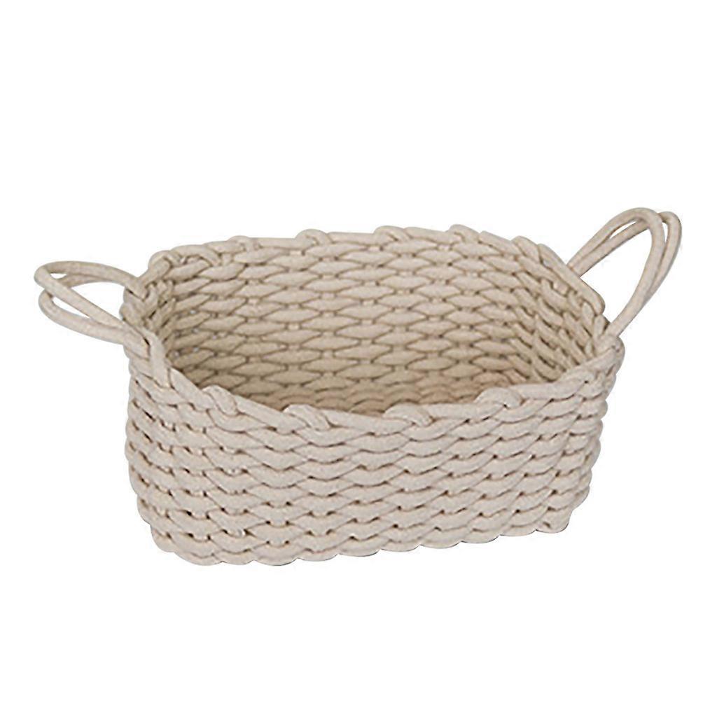 Hand-Woven Thick Rope Storage Basket, Desktop Storage Box for Organizing