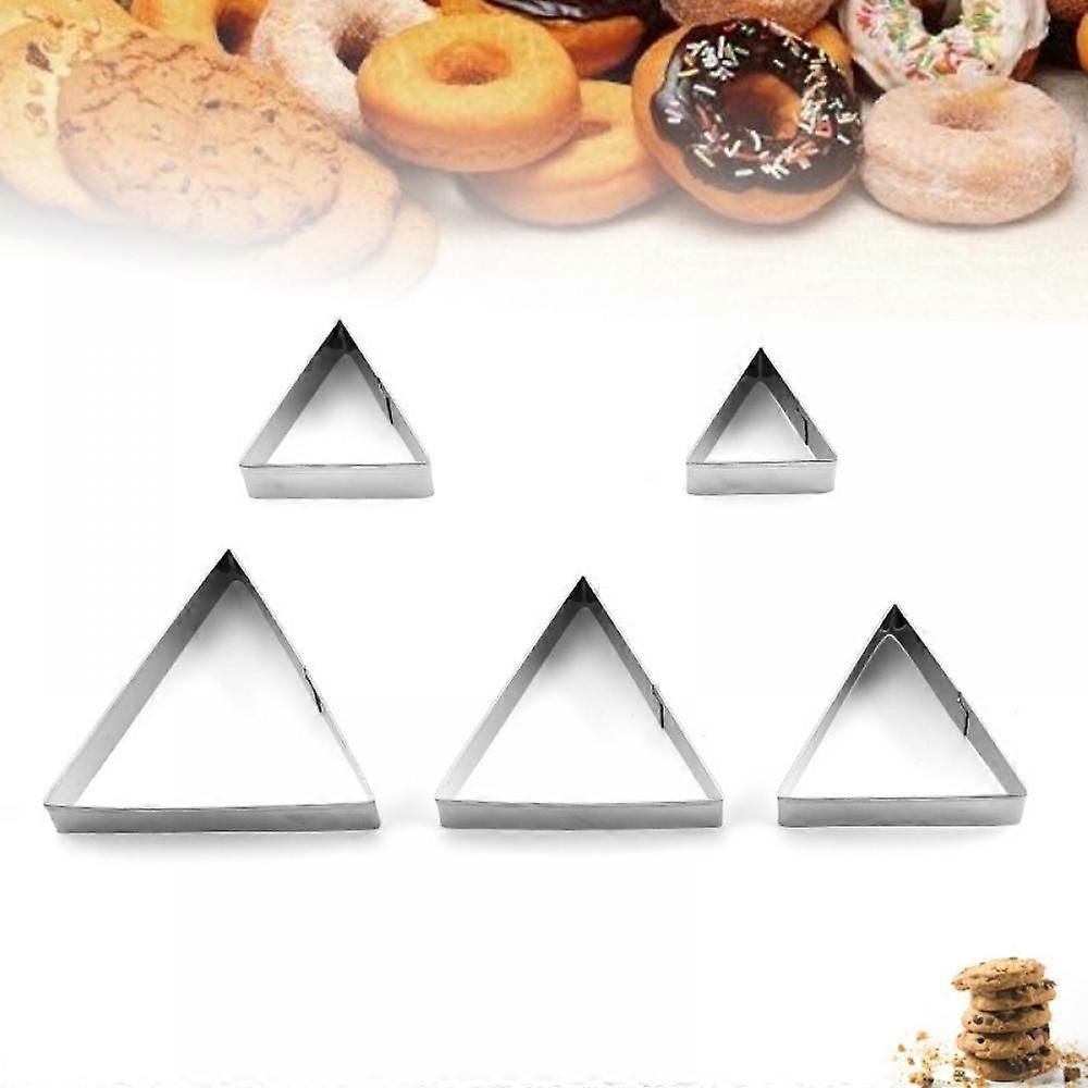 5 Pieces Stainless Steel Cookie Cutter Set, Biscuit Molds Fondant Cake Cookie Cutter Set for Baking (triangle)