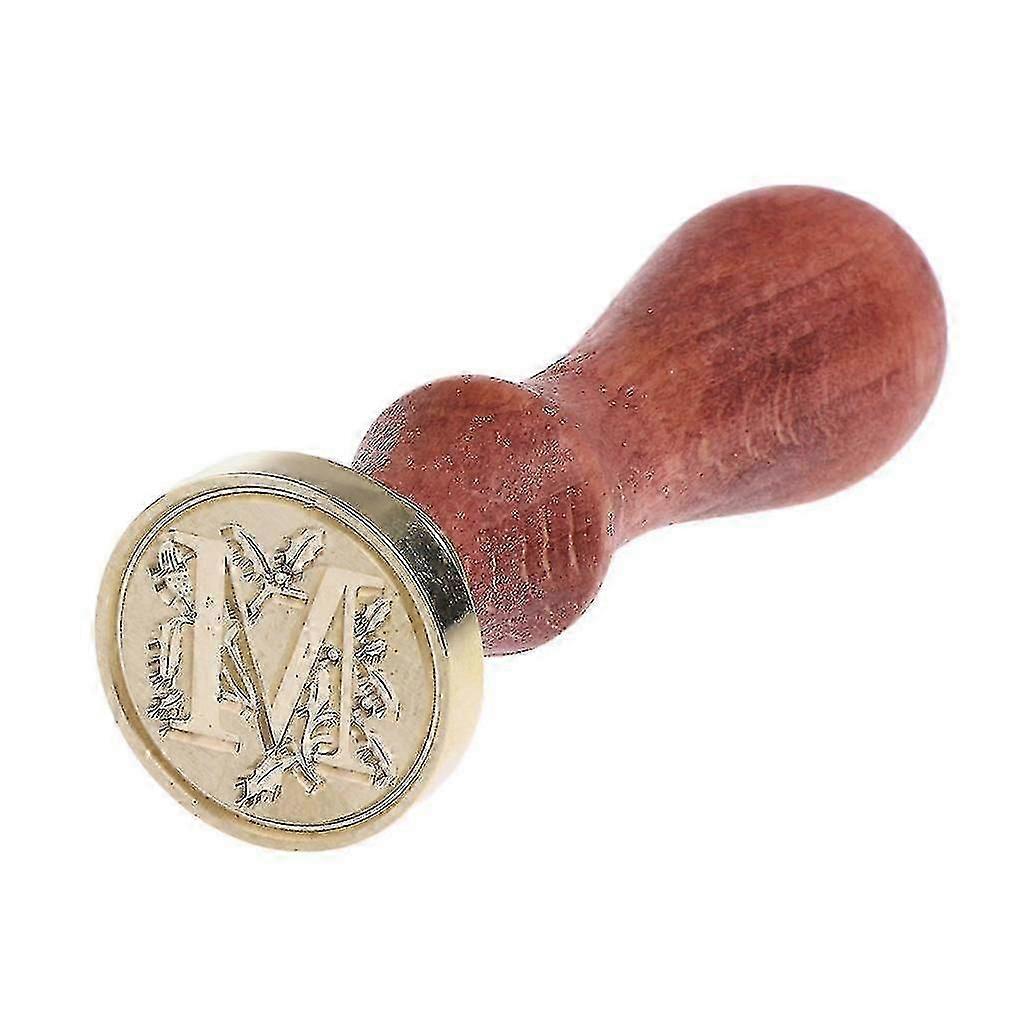 DIY真鍮ヘッド26文字AZシーリングワックススタンプウッドハンドルScrapbookinp M-CE