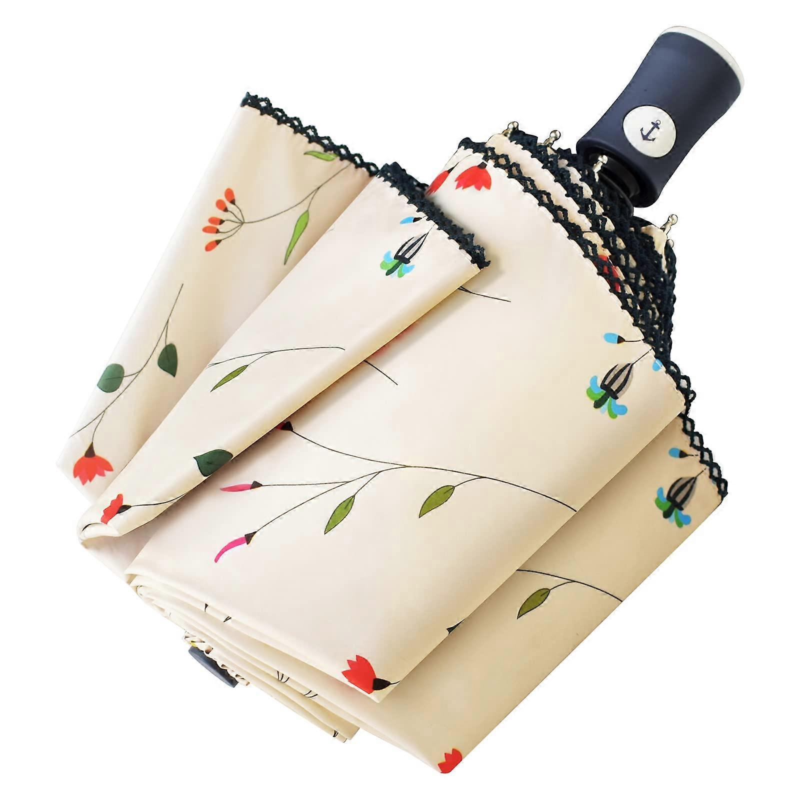 Compact Folding Travel Umbrella Windproof Rainproof Lightweight Portable Design for Men and Women