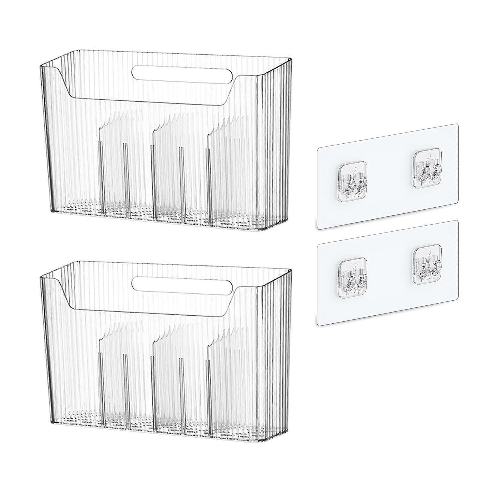 2-piece transparent wall-mounted storage box