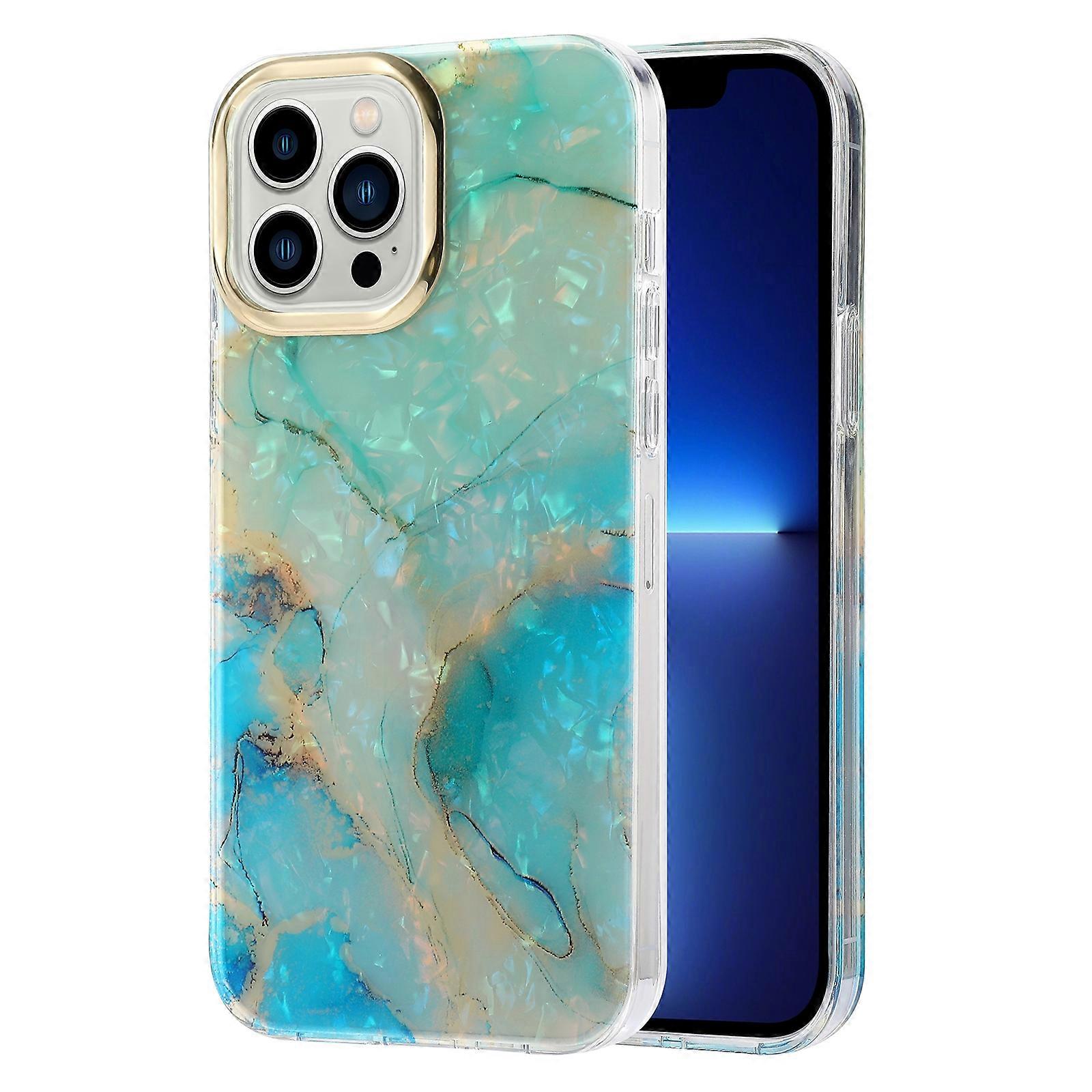For iPhone 12 Pro Max Electroplating Shell Texture Marble Phone Case