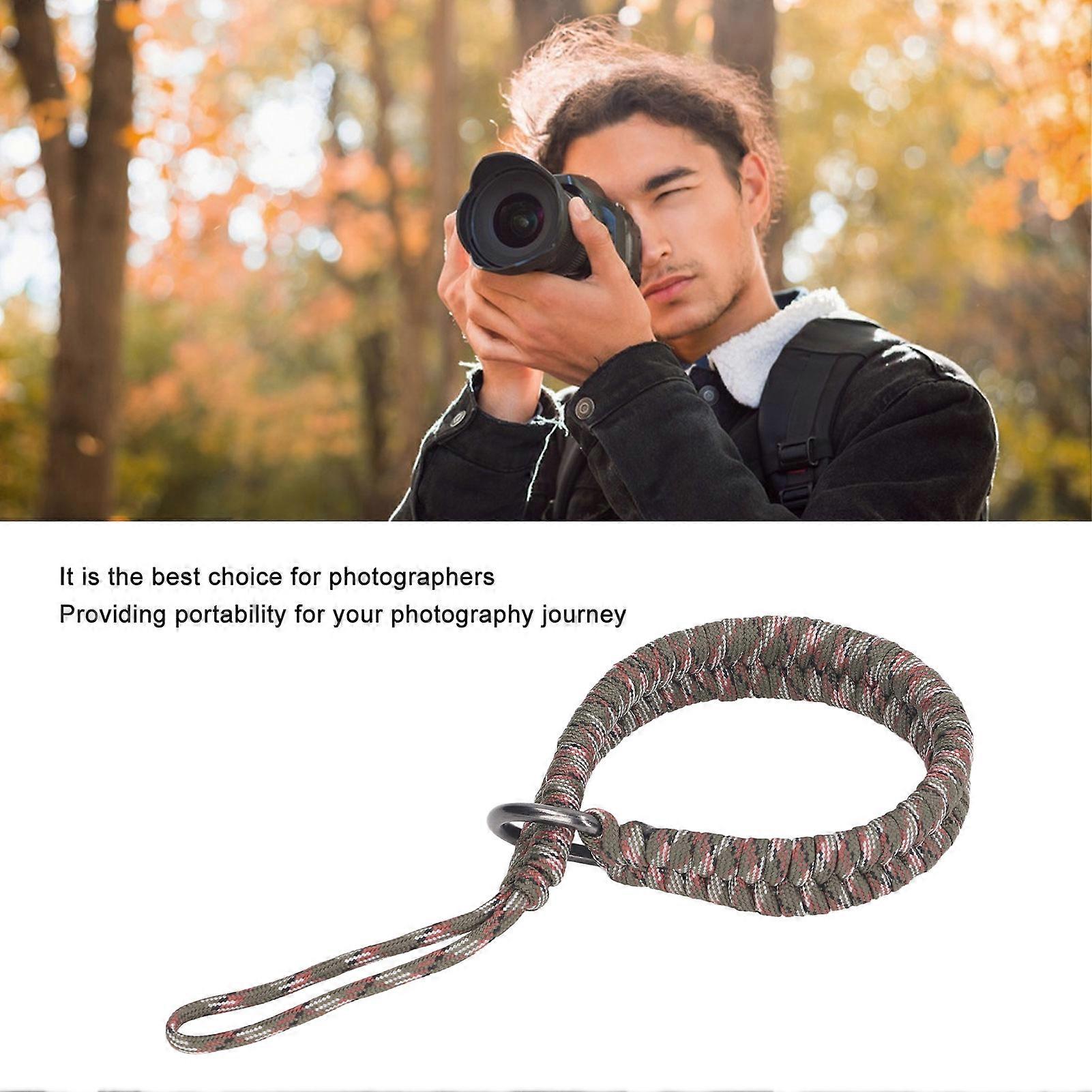 Camera Wrist Strap Nylon Camera Hand Strap for DSLR Mirrorless Camera Photographers Camouflage Green