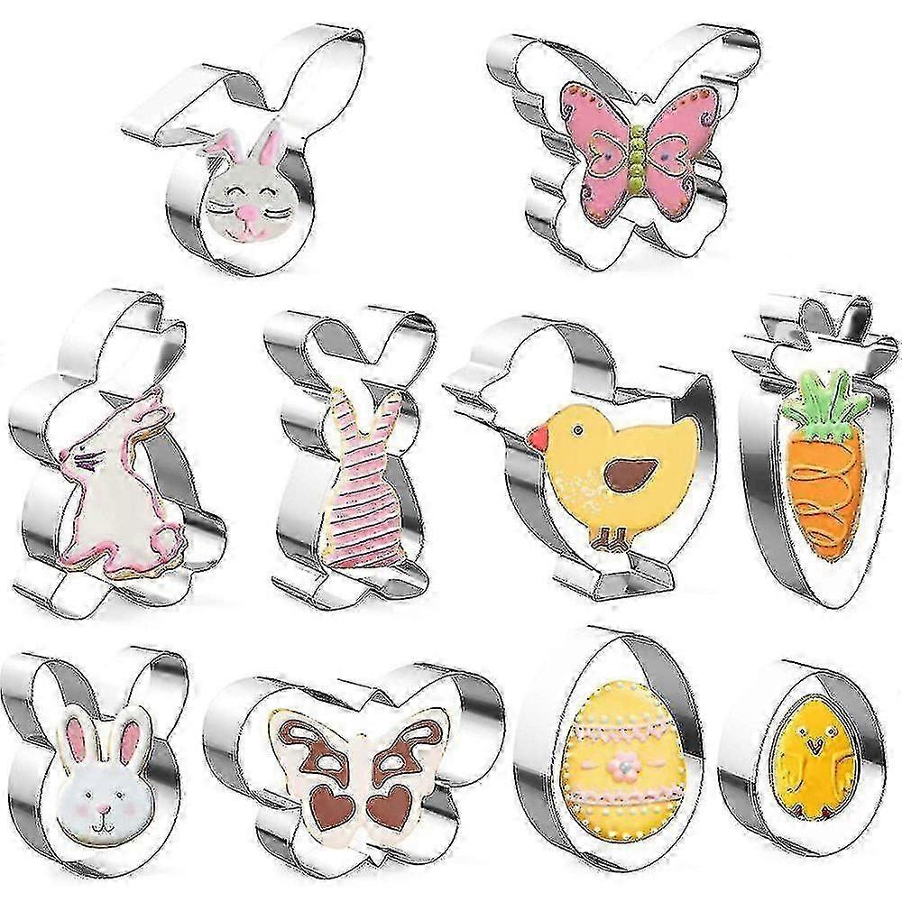 Easter Cookie Cutters, 10 Pieces Easter Cookie Cutter Set,bunny Cookie Cutter