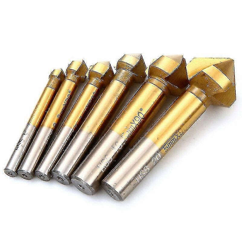 Chamfering Tools, Triangular, Set of 6, High - Quality HSS Material, for Precise Chamfering in Woodworking and Metalworking