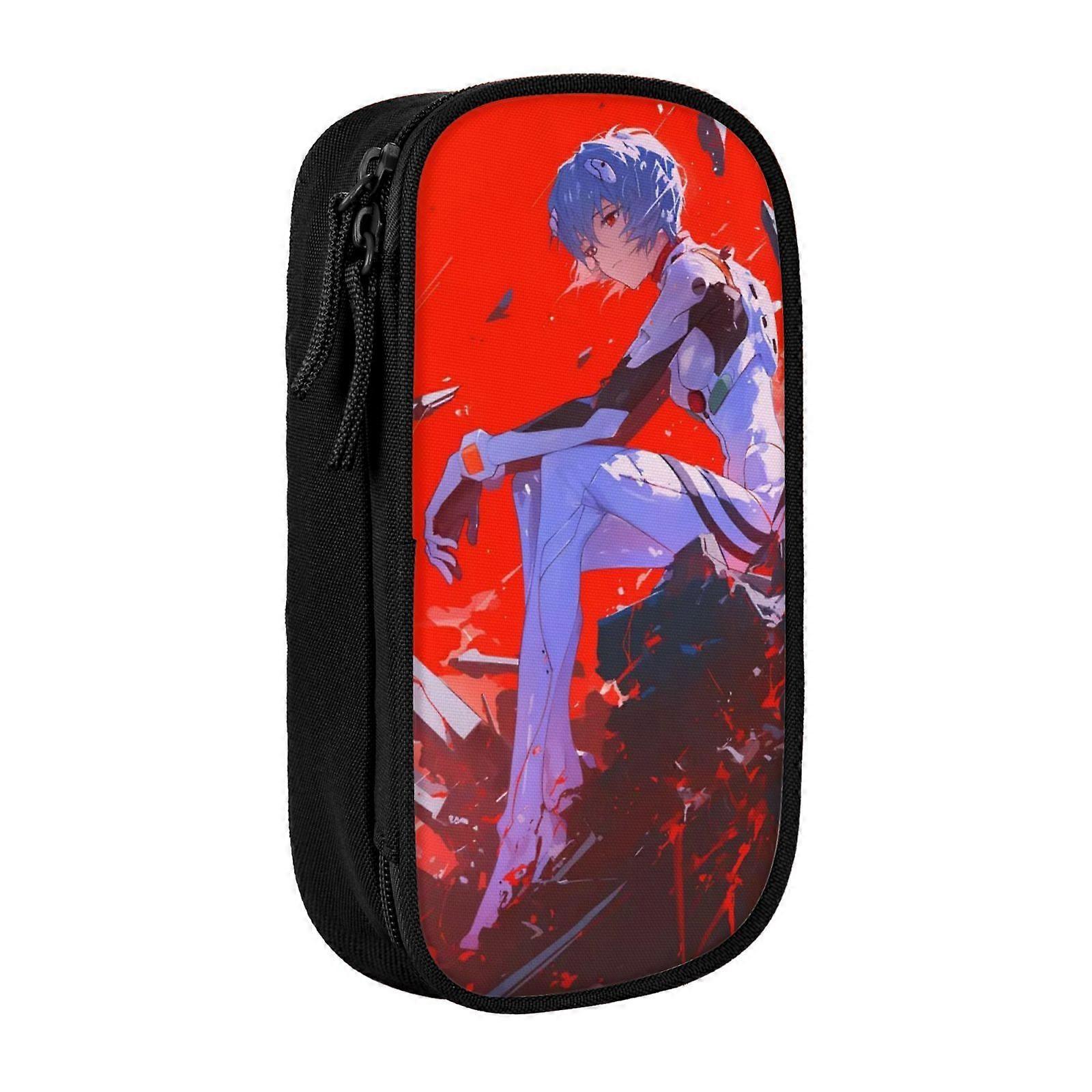 oa100 نيون جينيسيس إيفانجيليون مقلمة المحمولة سحاب مكتب القلم حقيبة حقيبة للمكتب المدرسي السفر gq100