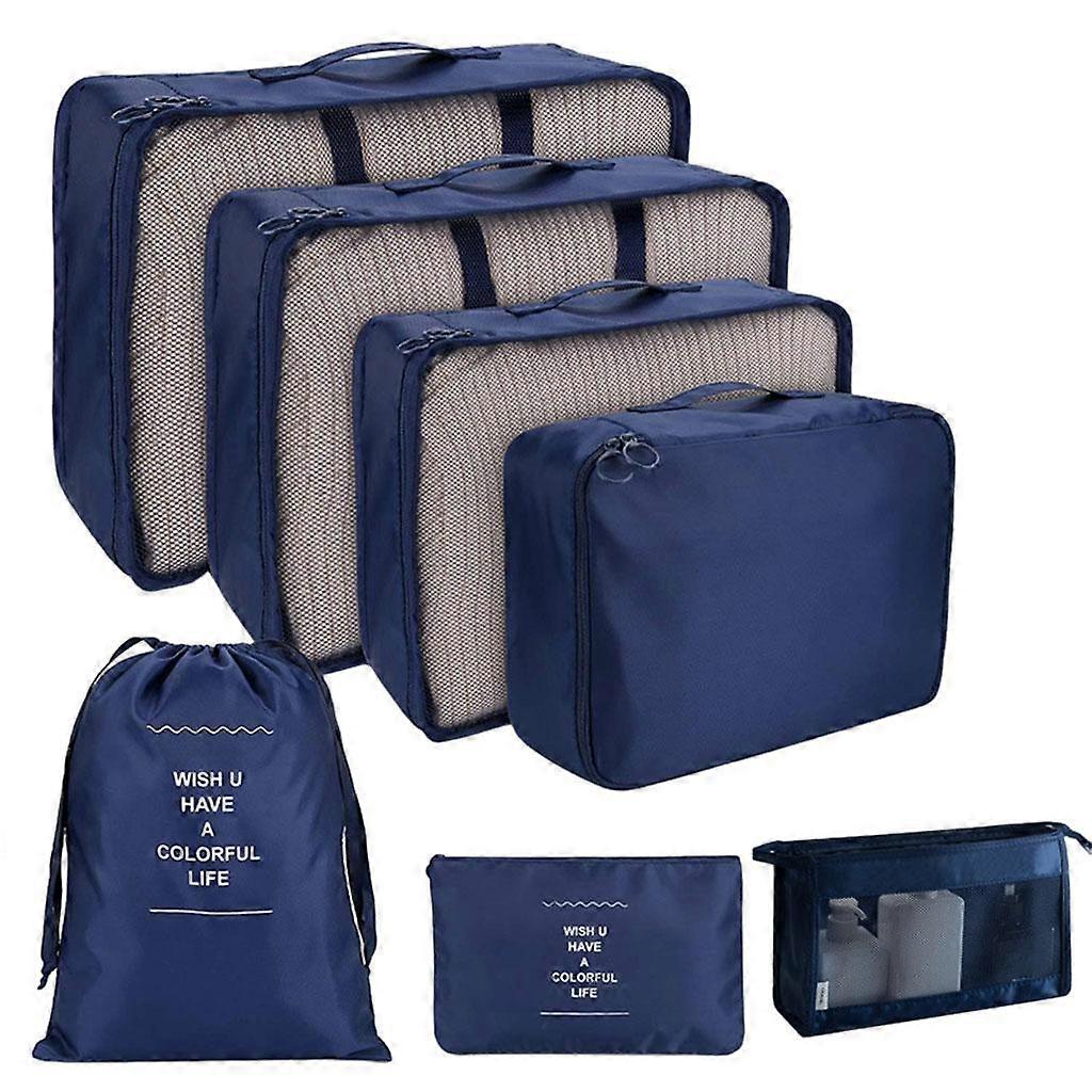 8Pcs / Set Packing Cubes Tri Vêtements gris